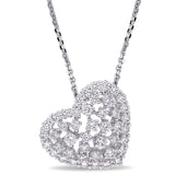 Round Cut Cubic Zirconia in 925 Sterling Silver Necklace 12