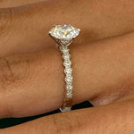 Classic 1.50 CT Round Moissanite Engagement Ring with Pave Design 4