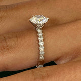 Classic 1.50 CT Round Moissanite Engagement Ring with Pave Design 4