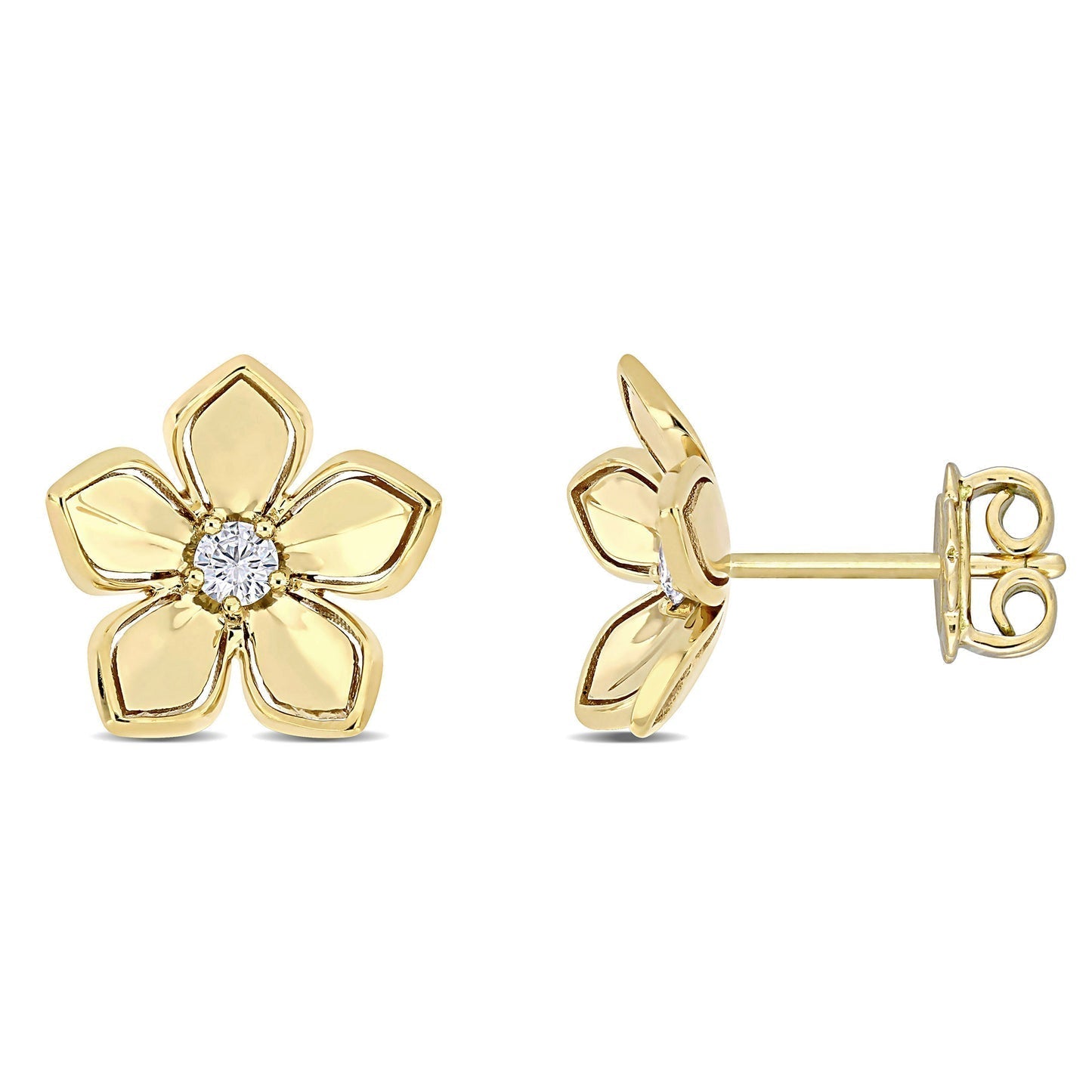 Round Cut Cubic Zirconia in 925 Sterling Silver Earrings 1