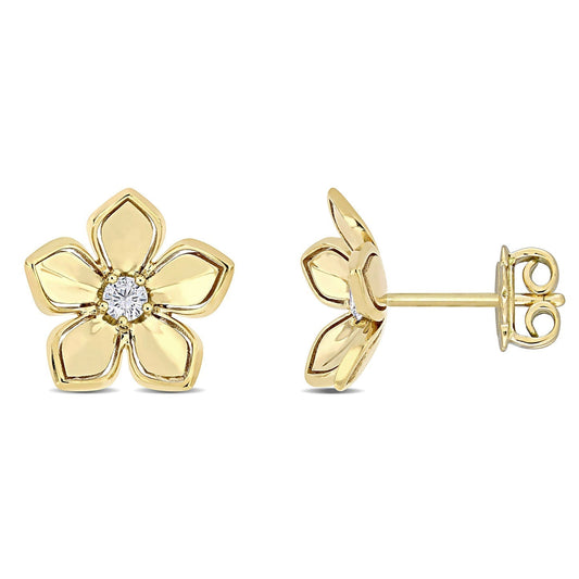 Round Cut Cubic Zirconia in 925 Sterling Silver Earrings 1