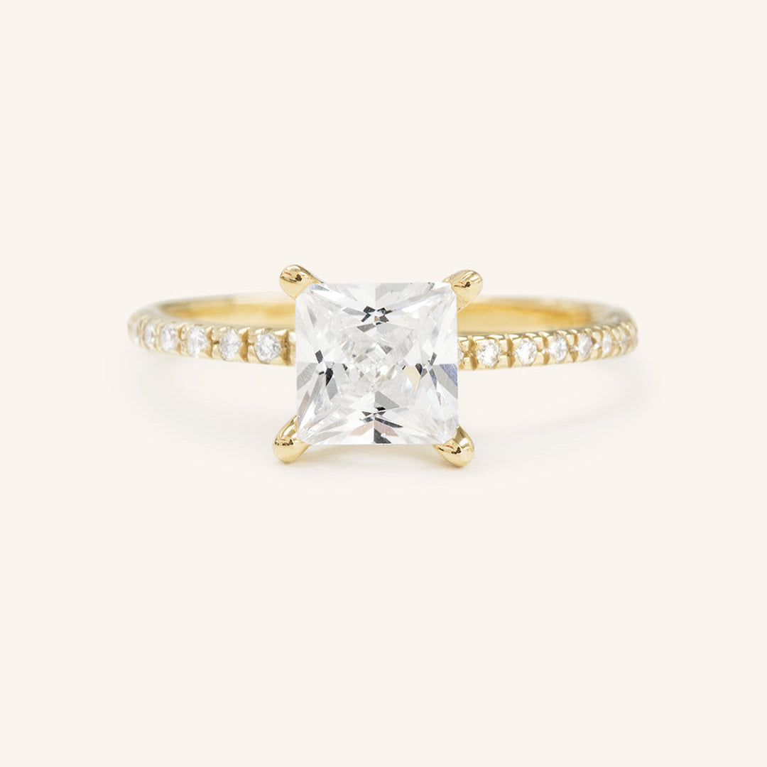 Stunning 1 CT Cushion Moissanite Engagement Ring With Pave Design 1
