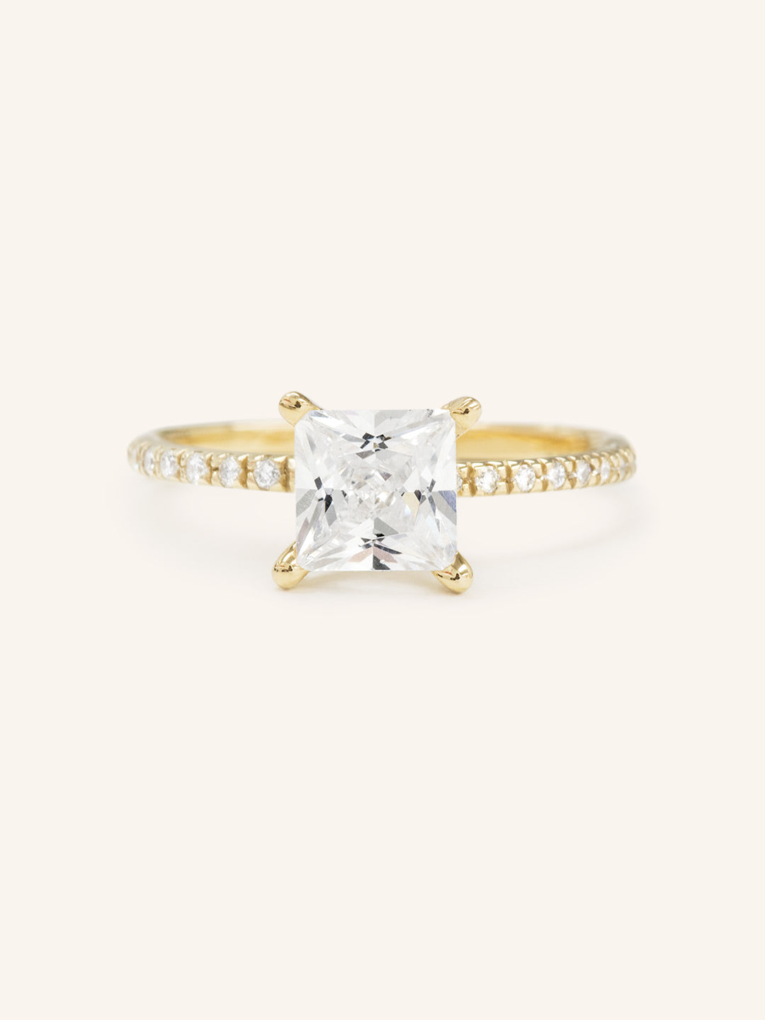 Stunning 1 CT Cushion Moissanite Engagement Ring With Pave Design 1