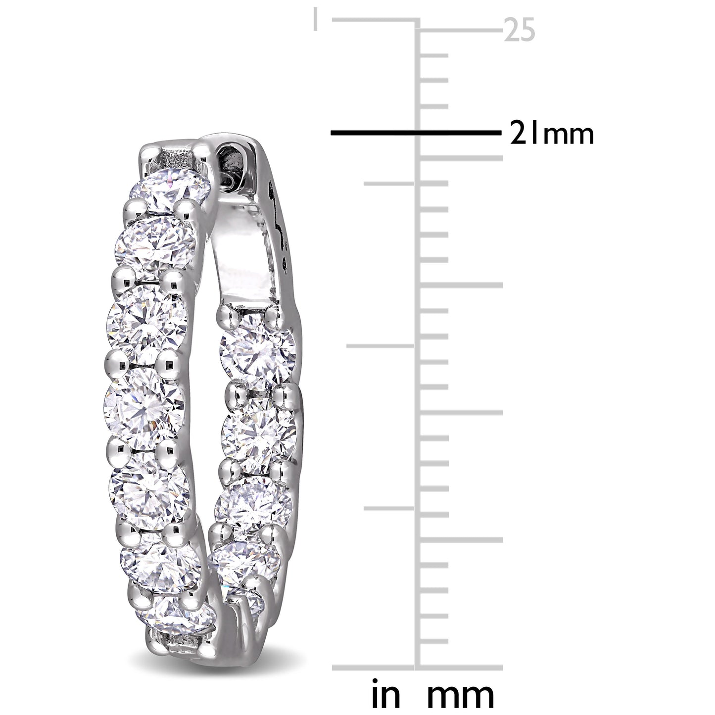 Round Cut Cubic Zirconia in 925 Sterling Silver Earrings 2