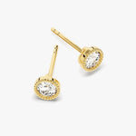 0.50 TCW Round Cut Moissanite Stud Earrings in Gold 2