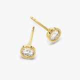 0.50 TCW Round Cut Moissanite Stud Earrings in Gold 2