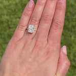 Stunning 3.0 CT Radiant Moissanite Engagement Ring with Hidden Halo & Pave Design 8