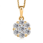 Round Cut Cubic Zirconia in 925 Sterling Silver Necklace 1