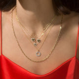 0.40 TCW Round Moissanite Diamond Star Pendant Necklace in Solid Gold 6