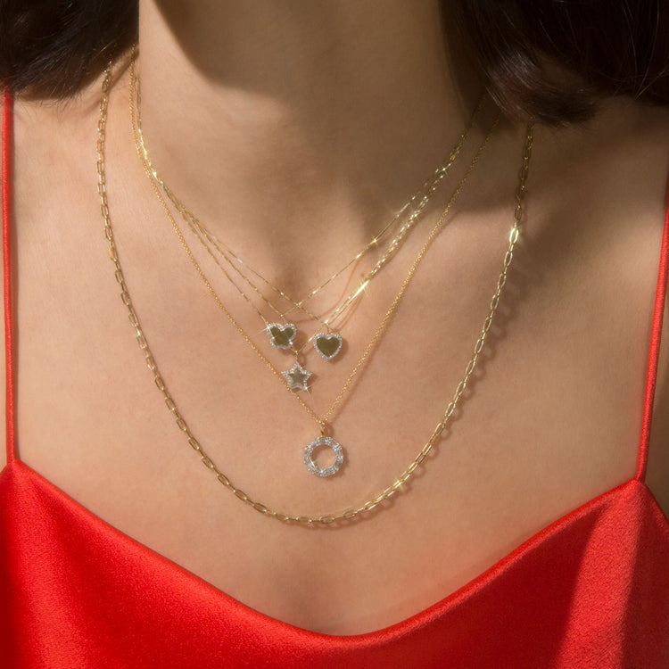 0.40 TCW Round Moissanite Diamond Star Pendant Necklace in Solid Gold 6