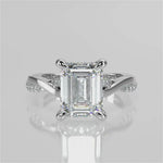 Stunning 2.53 CT Emerald Moissanite Engagement Ring with Twisted Pave Design 4