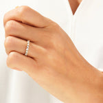 Stunning 0.30 CT Round & Baguette Moissanite Stones Alternative Diamond Wedding Band 5