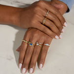 Stunning 0.22 TCW Round Cluster Moissanite Stones Wedding Bands 8
