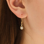 0.30 TCW Round Cut Moissanite Drop Earrings in Gold 5