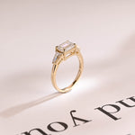Stunning 1.0 - 2.0 CT Emerald Moissanite Engagement Ring with Three Stone Design 8
