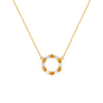 1.44 TCW Round Citrine Lab Made Diamond- November Birthstone Necklace 1