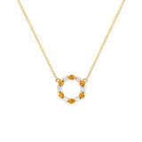1.44 TCW Round Citrine Lab Made Diamond- November Birthstone Necklace 1