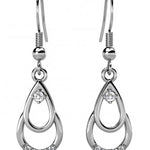 Round Cut Cubic Zirconia in 925 Sterling Silver Earrings 4