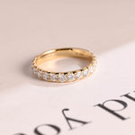 Stunning 0.2 TCW Round Moissanite Stones Half Eternity Wedding Bands 1