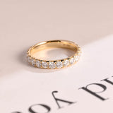 Stunning 0.2 TCW Round Moissanite Stones Half Eternity Wedding Bands 1