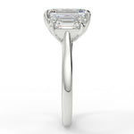 Stunning 2.53 CT Emerald Moissanite Engagement Ring with Three Stone Design 7