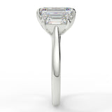 Stunning 2.53 CT Emerald Moissanite Engagement Ring with Three Stone Design 7