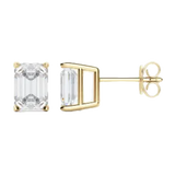 Classic 0.50 TCW Emerald Cut Moissanite Stud Earrings in Gold 1