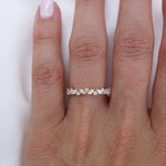 Stunning 0.4 TCW Marquise and Round Moissanite Stones in Half Eternity Wedding Bands 6