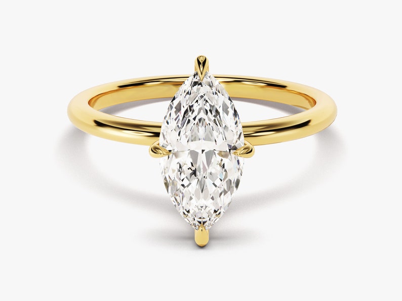 Stunning 1.5 CT Marquise Moissanite Engagement Ring with Solitaire Design 1