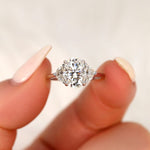 Stunning 2.5 CT Oval Moissanite Engagement Ring with Three Stone Design 10
