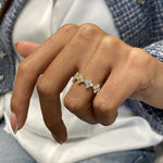 Stunning 1.0 CT Round Moissanite Stones Cluster Style Wedding Bands 6