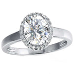 Round Cut Halo Style Cubic Zirconia in 925 Sterling Silver Ring 2