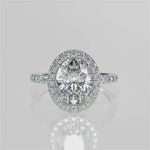 Stunning 2.11 CT Oval Moissanite Engagement Ring with Hidden Halo & Pave Design 5