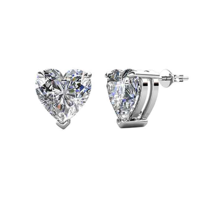 Round Cut Cubic Zirconia in 925 Sterling Silver Earrings 4