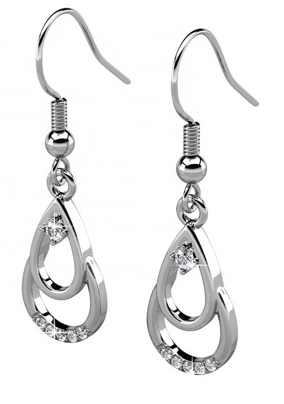 Round Cut Cubic Zirconia in 925 Sterling Silver Earrings 3