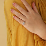 Stunning 1.0 CT Round Cut Moissanite Engagement Ring with Halo & Pave Design 7