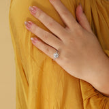 Stunning 1.0 CT Round Cut Moissanite Engagement Ring with Halo & Pave Design 7