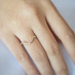Stunning 0.2 TCW Round Moissanite Stones Curved Wedding Bands 6