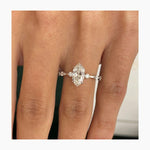 Stunning 1.0 CT Marquise Moissanite Engagement Ring with Dainty Pave Design 7