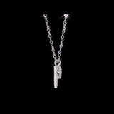 Round Cut Cubic Zirconia in 925 Sterling Silver Necklace 19