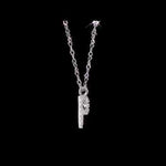 Round Cut Cubic Zirconia in 925 Sterling Silver Necklace 25