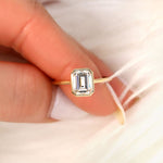 Stunning 1.75 CT Emerald Moissanite Engagement Ring with Bezel Design 7