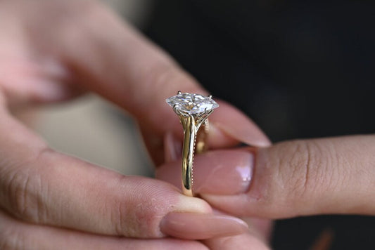 Stunning 1.0 - 2.0 CT Marquise Moissanite Engagement Ring Solitaire Style 2