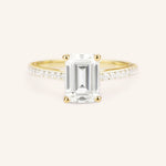 Stunning 1 CT Emerald Moissanite Engagement Ring with Pave Design 1