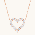 0.40 TCW Round Moissanite Diamond Heart Pendant Necklace in Solid Gold 2