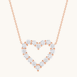 0.40 TCW Round Moissanite Diamond Heart Pendant Necklace in Solid Gold 2