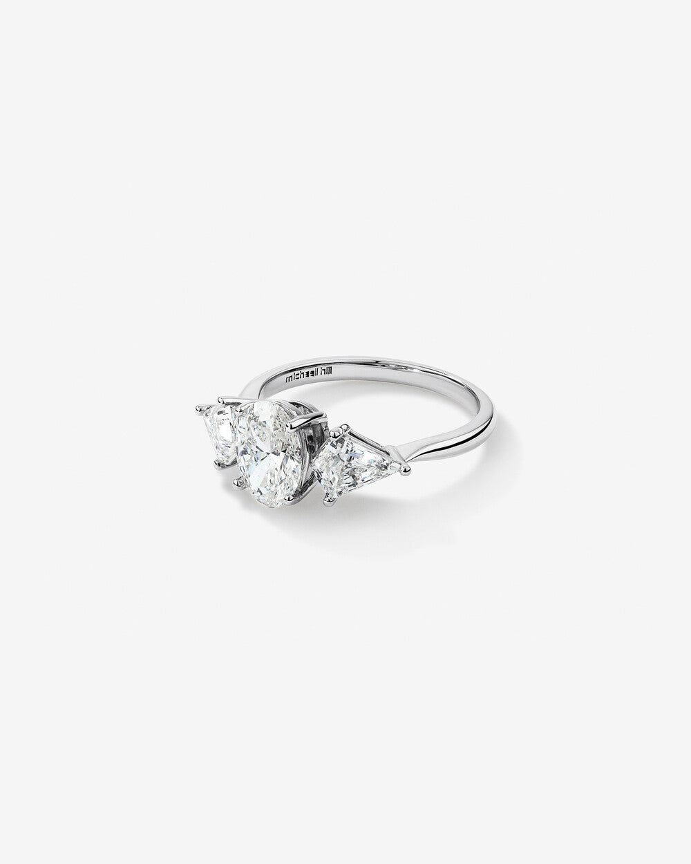 Stunning 2.25 TCW Oval & Kite Moissanite Engagement Ring with Three Stone Design 4