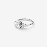 Stunning 2.25 TCW Oval & Kite Moissanite Engagement Ring with Three Stone Design 4