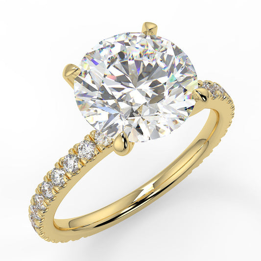 Stunning 2.0 CT Round Moissanite Engagement Ring with Hidden Halo & Pave Design 2