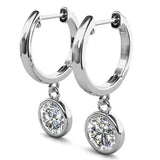 Round Cut Cubic Zirconia in 925 Sterling Silver Earrings 2